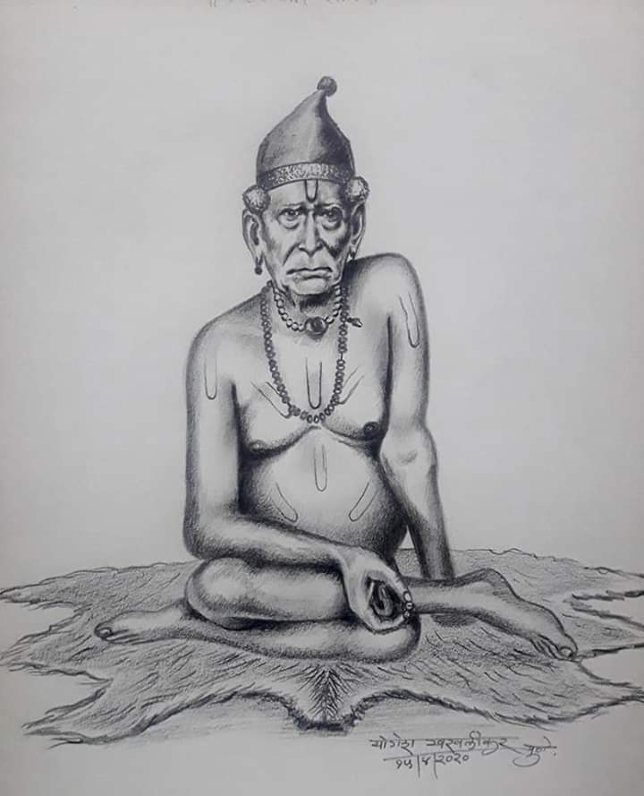 श्री स्वामी समर्थ | Pencil Sketch | Shri Swami Samarth #shorts  #shriswamisamarth - YouTube
