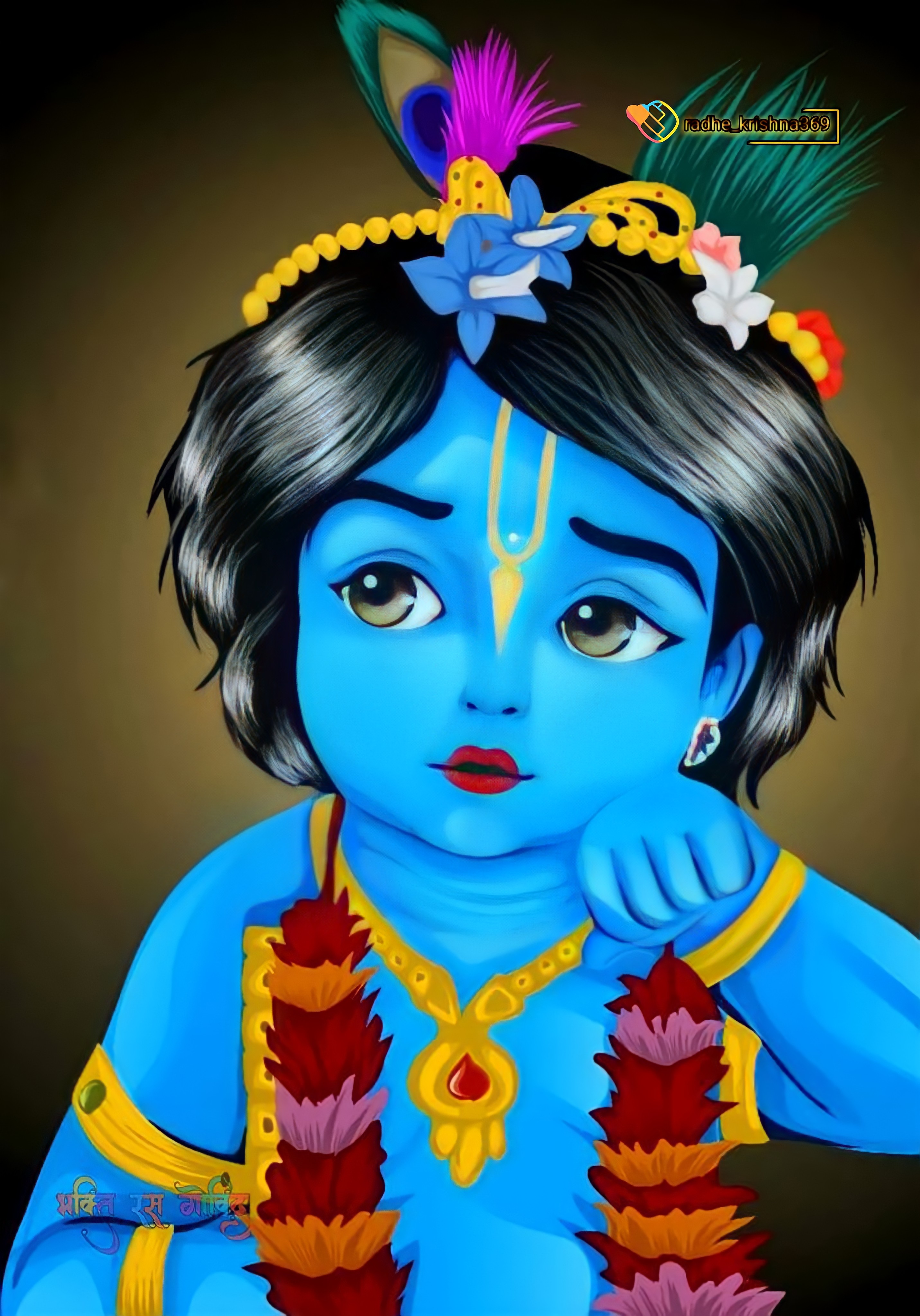 Cute animated online baby krishna